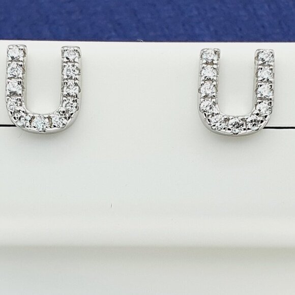 925 Sterling Silver CZ Stud Earrings for Women/Girl, US925P1083 - Picture 2 of 7